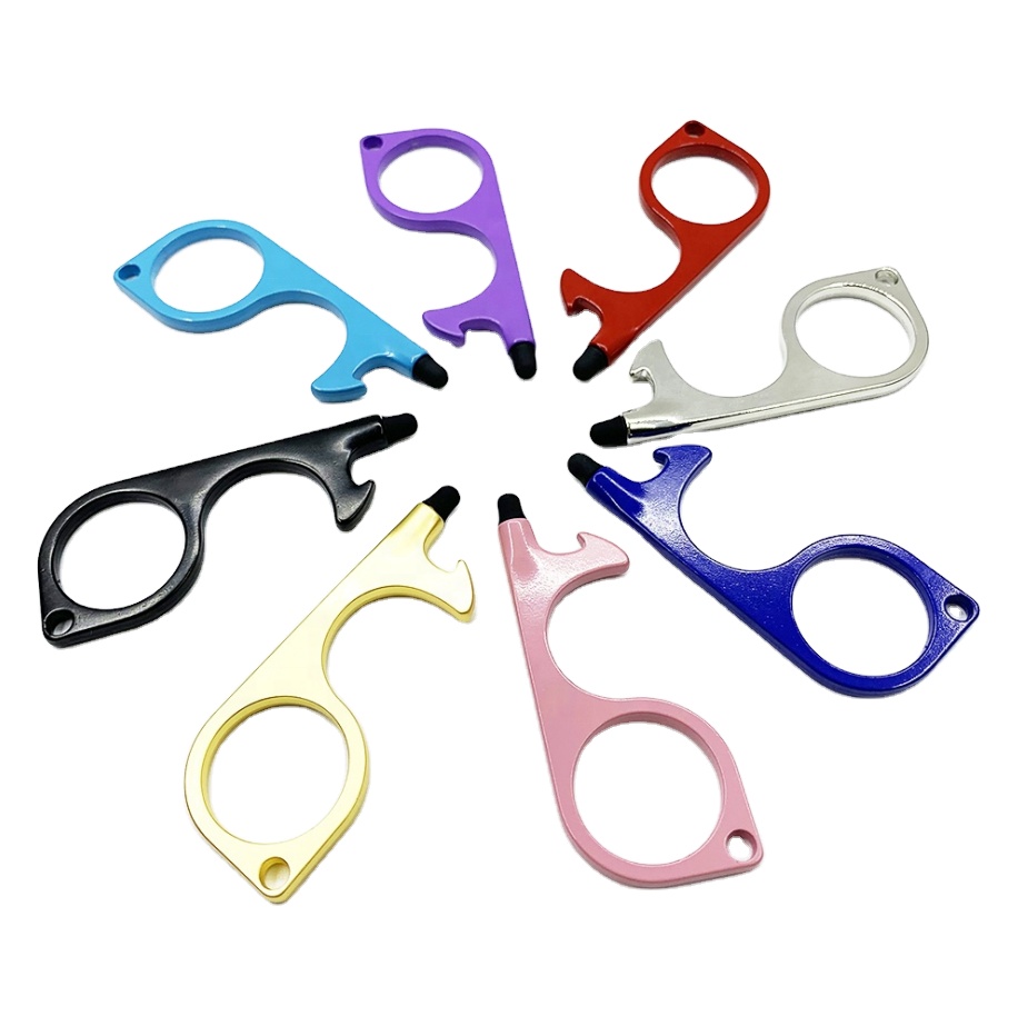 multifunctional contactless safety stylus key no touch opener door tool keychain self defense keychain