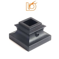 Chaussures de base de balustre en fer noir à bon prix pour broches carrées en fer forgé de 1/2 pouces accessoires d'escalier pièces d'escalier en métal en vente
