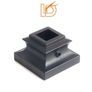 Chaussures de base de balustre en fer noir à bon prix pour broches carrées en fer forgé de 1/2 pouces accessoires d'escalier pièces d'escalier en métal en vente - Product Image 5