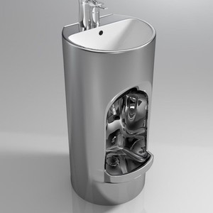 Hiện đại nhiệt độ cao dính liền gốm tích hợp cột bệ bồn rửa cho phòng tắm wudu lưu vực cho khách sạn biệt thự - Product Image 2