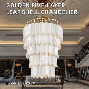 Lustre moderne de luxe en coquillages Capiz, luminaire suspendu en coquillages naturels blancs pour salon, chambre à coucher, hall d'hôtel, décoration - Product Image 2