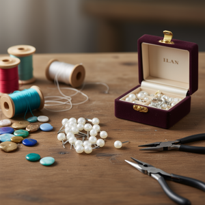 Ganci per orecchini con perla bianca 8x19 mm per la creazione di gioielli - Product Image 3