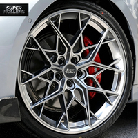 Jantes Super Rollers à rayons fendus 18 pouces 9J 5x120, finition miroir argentée, design en Y, jante sport à déport profond pour voiture de tuning et de spectacle