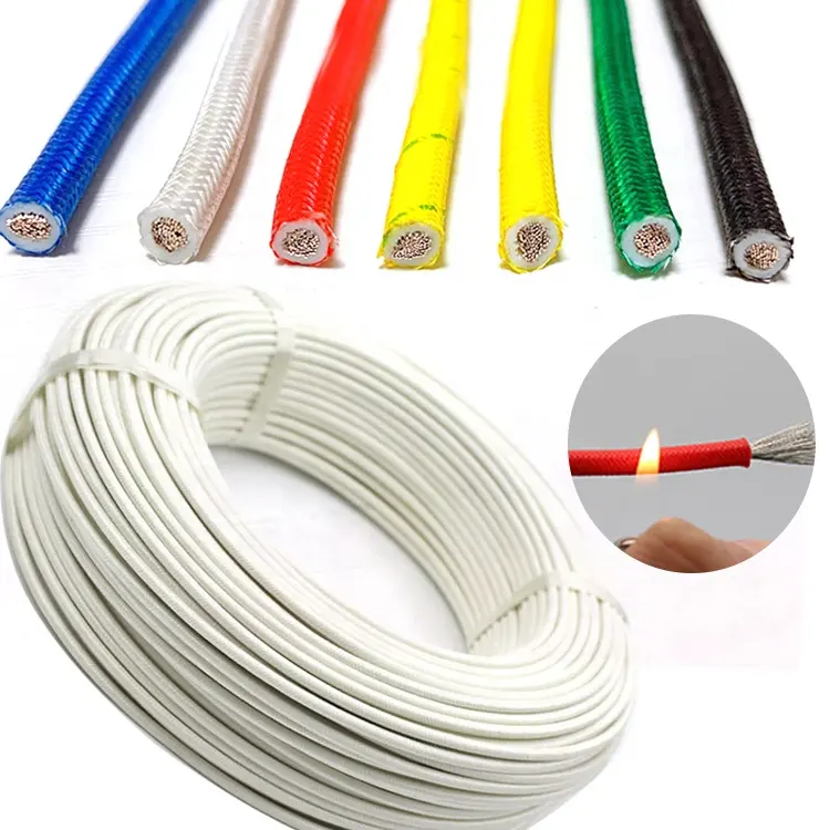 Cavo resistente al calore cavo in fibra di vetro intrecciato in Silicone ad alta temperatura cavo 300 gradi