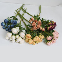 Bouquet de roses artificielles réalistes à 12 têtes, fleurs en soie roses, centre de table 68 cm, pour Noël, maison et bureau