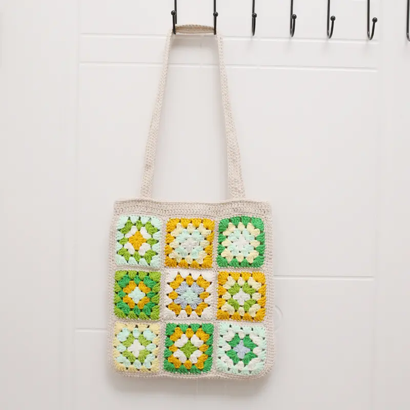 2023 नई आगमन बनावट हस्तनिर्मित बुनाई Crochet हैंडबैग महिलाओं डिजाइनर हाथ बुनना Crochet ढोना बैग