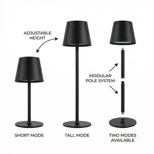 Lámpara de Mesa Inalámbrica Recargable, Moderna, Metálica, <span class=keywords><strong>para</strong></span> Mesita de Noche, con 3 Colores LED, Táctil, Regulable, Portátil, <span class=keywords><strong>para</strong></span> Dormitorio, Escritorio, Mesita de Noche - Product Image 2