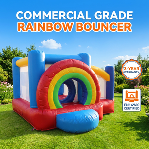 Château gonflable arc-en-ciel de qualité commerciale, château gonflable géant coloré avec toboggan pour les fêtes d'<span class=keywords><strong>anniversaire</strong></span> des enfants, <span class=keywords><strong>location</strong></span> - Product Image 3