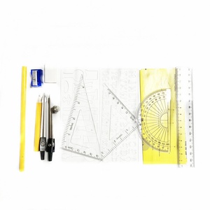 Juego de Matemáticas de Producción Automática, 13 Piezas, Caja de Lápices de Geometría Metálica con Reglas, Borrador, Sacapuntas, Compás de Zinc, etc. - Product Image 4