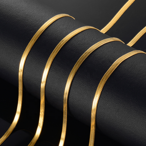 थोक स्टेनलेस स्टील फ्लैट नाग चेन सोने चांदी महिलाओं पुरुषों हिप हॉप गहने फैशन Herringbone नाग चेन हार - Product Image 6