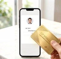 Carte de visite professionnelle en métal NFC personnalisée, en acier inoxydable, gravée au laser, carte RFID intelligente programmable, partage par simple contact avec logo, vente en gros