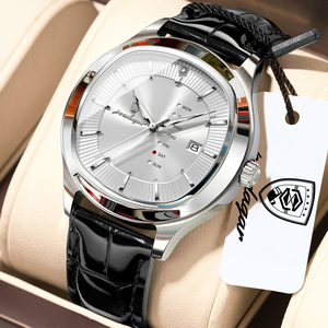 Poedagar 623 Orologio di Lusso da Uomo, Quadrante con Data, Cinturino in Pelle, Orologio al Quarzo Impermeabile con Calendario Luminoso - Product Image 1