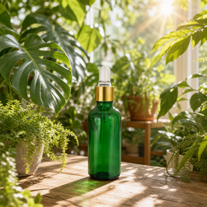 Hot Selling 15ml 30ml 1oz Empty Dark Green <b>Glass</b> Cosmetic Serum Pipette <b>Dropper</b> <b>Bottle</b> with Golden Collar - Product Image 6