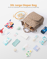 LOVEVOOK Sac à dos pour couches, grand sac pour bébé fille garçon avec matelas à langer, sac à dos pour maman papa avec boucles de poussette