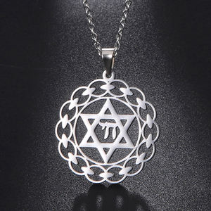 Collana Myshape con Simbolo Ebraico Chai, Ciondolo Simbolo della Vita, Regalo Religioso per Rosh Hashanah, Gioielli in Acciaio Inossidabile - Product Image 1