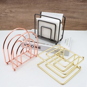 Direktverkauf ab Werk Neuartiger Moderner Metall-Draht Serviettenhalter für Küchenarbeitsplatten und Tische Taschentuchboxen - Product Image 3