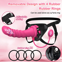 Jouets sexuels lesbiens avec harnais de bondage, plug anal, sangle APP, godemiché vibrant portable pour femmes