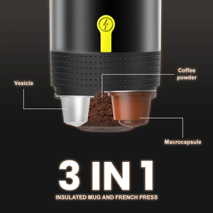 <span class=keywords><strong>Macchina</strong></span> da Caffè Portatile 3-in-1 per Estrazione Espresso, <span class=keywords><strong>Compatibile</strong></span> con Capsule <span class=keywords><strong>Nespresso</strong></span>, per Viaggi, Uso Esterno, in Auto e Preparazione Domestica - Product Image 2