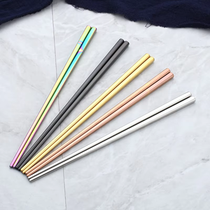 Baguettes coréennes personnalisées avec logo, en acier inoxydable 304 (18/10), pour cadeau - Product Image 5