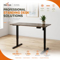 Bureau électrique à hauteur réglable avec plateau en verre, éco-responsable, ergonomique, structure en fer, montage facile, design côtier moderne pour bureau