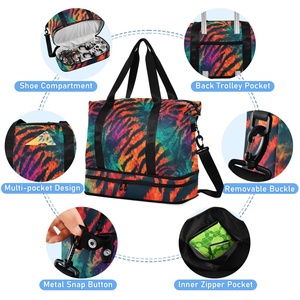 2024 Lightweight Nylon Waterproof Zipper Duffle Bag Luggage Custom Luxury Travel Bag for Women Men - Product Image 4