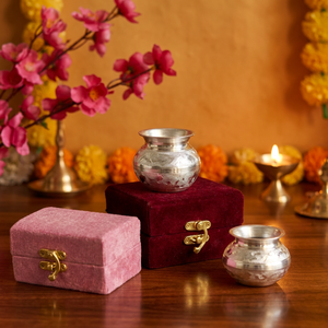 กล่องของขวัญกำมะหยี่สีแดง Lota For Puja ถุงของชำร่วยงานแต่งงานสุดหรู ถุงของขวัญสำหรับงานปาร์ตี้ กล่องบรรจุภัณฑ์กำมะหยี่ ถุงของขวัญสุดหรู - Product Image 2