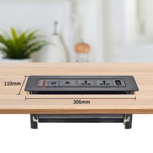Presa da tavolo multimediale 2 prese di corrente per tavolo da conferenza prese di corrente con <span class=keywords><strong>Design</strong></span> ribaltabile da scrivania rotante - Product Image 3