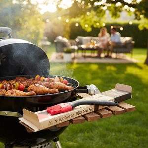 22cm in Silicone BBQ spazzola con manico in plastica Logo personalizzato per casa o campeggio Set di strumenti di carta - Product Image 3