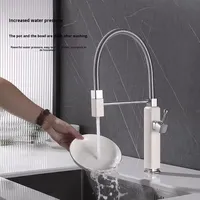 Robinet de cuisine monotrou coulissant universel moderne en laiton robinet d'évier télescopique rotatif à poignée unique en laiton