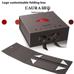 Black Folding Flip Clamshell Custom Logo Fashion <b>Gift</b> <b>Box</b> High-end Printing Recycled Materials <b>Magnetic</b> Closure for Jewelry - Product Image 6