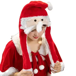 Cute Animal Plush Bunny Hat Children Airbag Moving Ears LED Light Up Stuffed Cosplay Party Fancy Dress Winter Hats