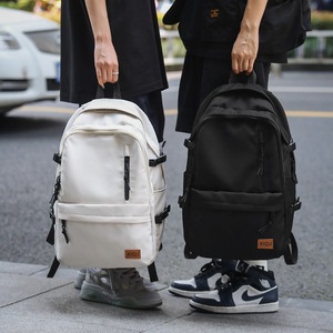 Xiqu <b>Backpack</b> <b>For</b> Men Women 13 Inch <b>Laptop</b> Bag Large Capacity Travel School Daily Use Solid Color Black White - Product Image 1
