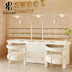 Modern European Design Style Manicure Table With Led Light and Drawers <b>Nail</b> Spa <b>Desk</b> for <b>Nail</b> Shop - Product Image 4