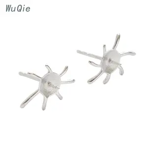 Wuqie — base de boucles d'oreilles en argent 925 Anti-allergie, paramètres vierges, composants de bricolage pour la fabrication de bijoux