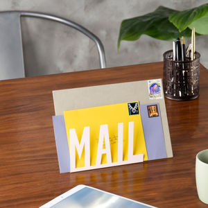 MyGift, trieur de courrier moderne en métal blanc, porte-lettres décoratif pour salon, étagère de rangement, écologique - Product Image 5