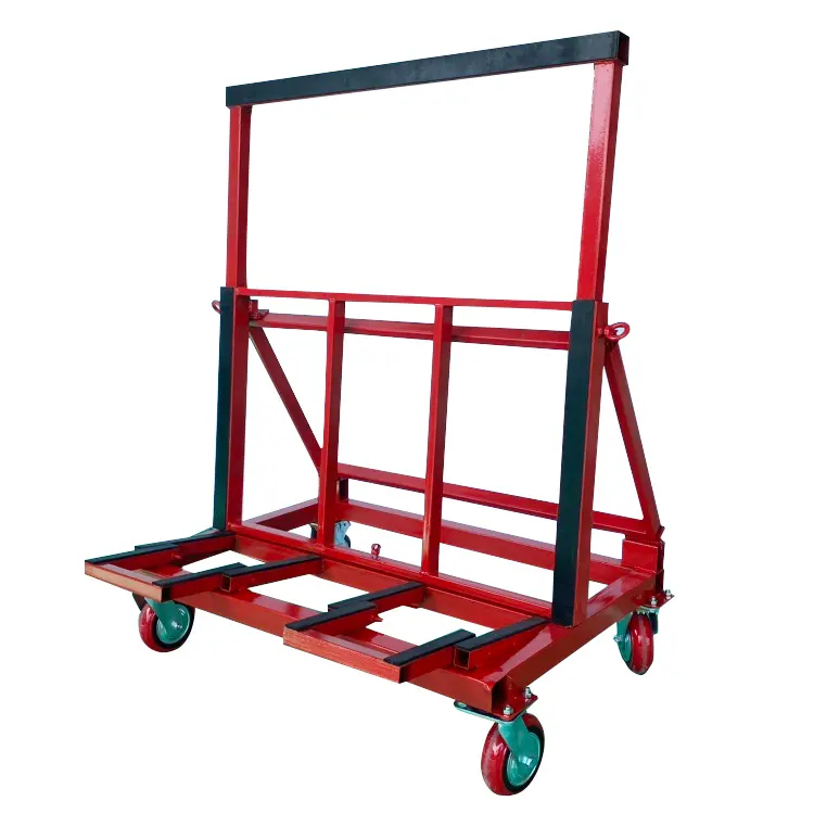 Portable transport mini logistic Marble plank glass four wheel trolley