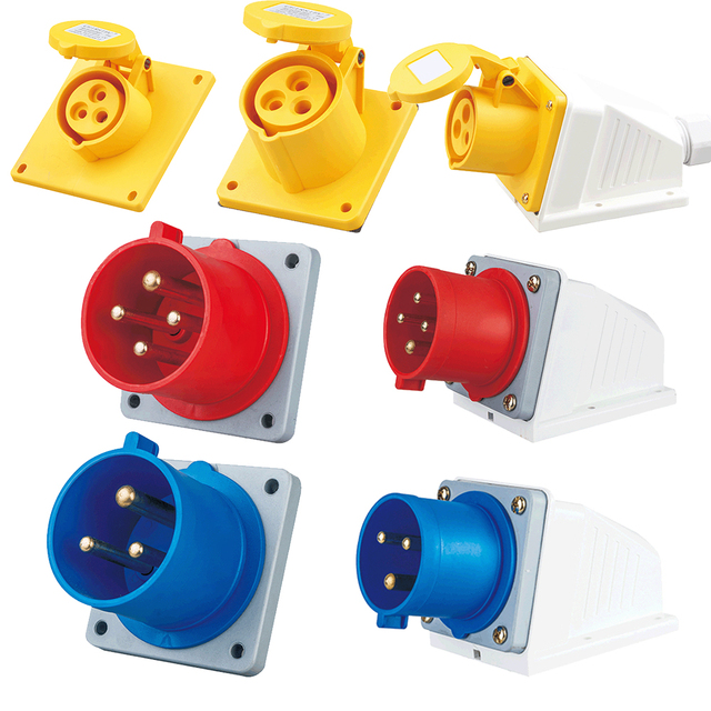 Ip44 Electric Socket 16a 32a  63a 125a 3 4 5pin 2P+E IP44 IP67 Industrial Plug Socket
