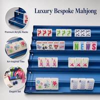 Tuiles de mahjong américaines en acrylique de luxe, de haute qualité, à motif de dragon perlé et de fleurs, pour les fêtes et le divertissement à domicile