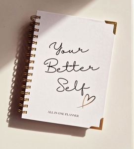 Self-Care Gratitude <b>Journal</b> All in One Wellness Planner with Spiral Binding 100 Sheets Customizable Paper Cover Hardcover Gift - Product Image 1