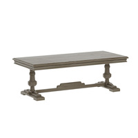 Table à manger en bois massif de style américain DISHI, blanc vieilli, design vintage et délavé, pour bureau, table de réunion