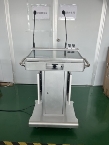 AIYOS AI Smart Podium, Pantalla Táctil de 23.8 Pulgadas, Pantalla de 27 Pulgadas, Altura Ajustable Motorizada, Control por Voz con IA, Sistema de Enseñanza Interactivo - Product Image 1