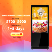 Kiosque numérique d'intérieur de 55 pouces 4K, écran d'affichage publicitaire, kiosque d'information, affichage numérique LCD, Totem interactif, écran tactile
