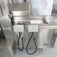 Friteuse à convoyeur automatique pour produits carnés, idéale pour la transformation de poulet frit, boulettes de viande et tempura en usine.