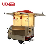 Custom Kleur Mobiele Voedsel Vrachtwagen Koffie Van Motor Hamburger Eten Karren Driewieler Piaggio Ape Elektrische Voedsel Winkelwagen