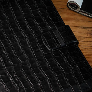 कस्टम A5 व्यापार पर्यावरण के अनुकूल निविड़ अंधकार चमड़े पत्रिका काले मगर अंगूठी नोटबुक बांधने की मशीन - Product Image 5