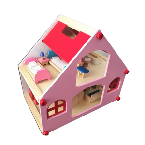 บ้านของเล่นไม้สำหรับเด็กบ้านตุ๊กตา<span class=keywords><strong>สอง</strong></span><span class=keywords><strong>ชั้น</strong></span>แบบ DIY บ้านตุ๊กตาวิลล่าขนาดเล็กพร้อมชุดเฟอร์นิเจอร์ขนาดเล็ก - Product Image 4