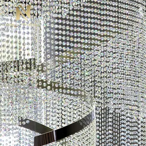 Modernes Stil Innendekoration Großprojekt Hotel Lobby Villa Treppe Kristall Kronleuchter Beleuchtung