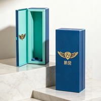 Caja de Cartón Ecológica con Logotipo Personalizado para una Sola Botella, Caja de Papel de Lujo para Vino Tinto y Licores con Espuma