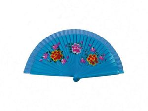 Innovador Abanico de Madera Pintado a Mano de Doble Cara de 23 cm con Tela de 2.5 cm, Regalo Promocional para Fiestas - Product Image 2