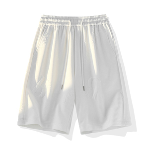 กางเกงขาสั้นผ้าไอซ์ซิลค์สำหรับผู้ชายแฟชั่นฤดูร้อนทรงหลวมบางสำหรับใส่เล่นกีฬาและสันทนาการสั่งทำโลโก้ได้ตามต้องการ - Product Image 3